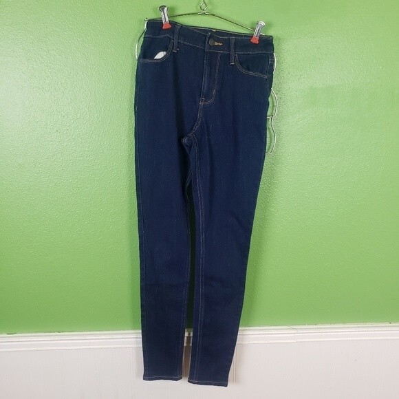 BUNDLE 2 Old Navy Denim High Rise Blue Black Skinny Jeans Size 0 - Picture 6 of 11